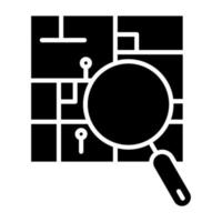 Search Map Icon Style vector