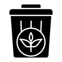 planta basura icono estilo vector