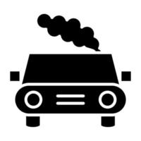 coche contaminación icono estilo vector