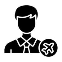 Airline Agent Icon Style vector