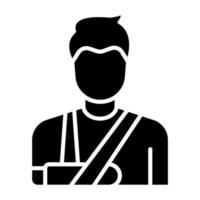 Broken Arm Icon Style vector