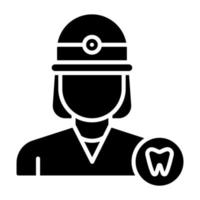 estilo de icono de dentista femenino vector