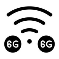 6g red icono estilo vector