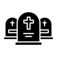 cementerio icono estilo vector