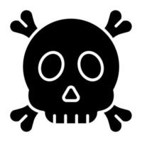 estilo de icono de calavera vector