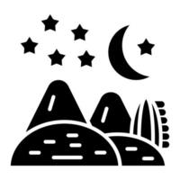 Desert Night Icon Style vector