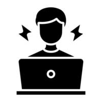 Hard At Work Icon Style vector