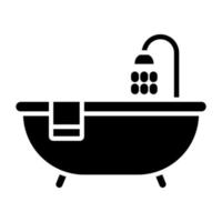 estilo de icono de bañera vector