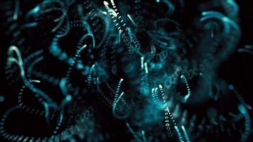 Microscopic blue particles undulate and blur - Loop video