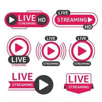 Live Streaming HD Label Collection vector