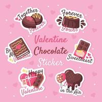 Valentine Chocolate Sticker Collection vector