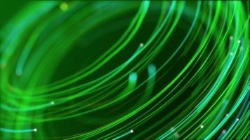 Digital data flow motion background animation with a fast moving stream of flowing green fiber optic light data nodes and particles. This modern technology background is full HD and a seamless loop. video