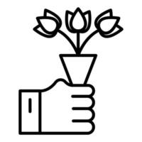 Hand Bouquet Icon Style vector