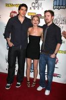 Brandon Routh Anita Briem Sam Worthington arriving at the Wrath of Con Party at the Hard Rock Hotel in San Diego CA on July 24 20092009 photo