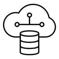estilo de icono de almacenamiento en la nube vector