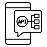 api integración icono estilo vector