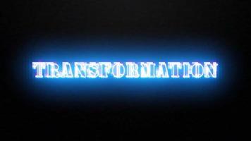 Transformation glitch blue neon text effect abstract background video