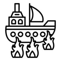 vikingo funeral icono estilo vector