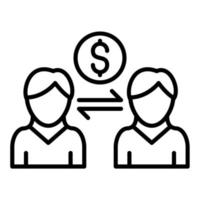 Peer to Peer Lending Icon Style vector