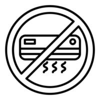 No aire acondicionamiento icono estilo vector