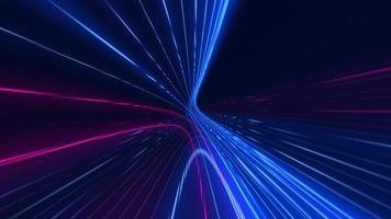 Technology concept background with high speed blue and pink fiber optic data transfer light beams. This modern tech motion background is full HD and a seamless loop. video