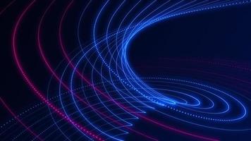 Elegant spiraling fractal light wave motion background animation with glowing pink and blue particles. Full HD and looping geometric background. video