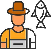 Fisherman Vector Icon Design