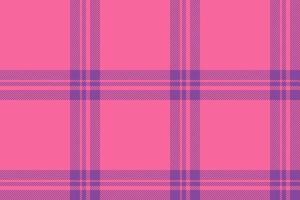 Plaid background, check seamless pattern in pink. Vector fabric texture for textile print, wrapping paper, gift card or wallpaper.