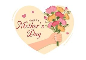 Happy Mother Day on May 14 Illustration with Affection for Baby and Kids in Flat Cartoon Hand Drawn for Web Banner or Landing Page Templates vector