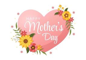 Happy Mother Day on May 14 Illustration with Affection for Baby and Kids in Flat Cartoon Hand Drawn for Web Banner or Landing Page Templates vector