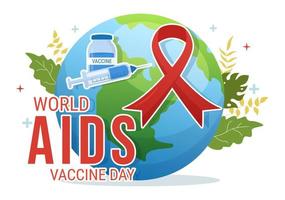 World Aids Vaccine Day Illustration to Prevention and Awareness Health Care in Flat Cartoon Hand Drawn for Web Banner or Landing Page Templates vector