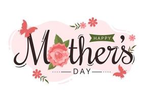 Happy Mother Day on May 14 Illustration with Affection for Baby and Kids in Flat Cartoon Hand Drawn for Web Banner or Landing Page Templates vector