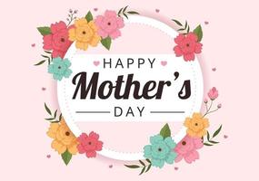 Happy Mother Day on May 14 Illustration with Affection for Baby and Kids in Flat Cartoon Hand Drawn for Web Banner or Landing Page Templates vector