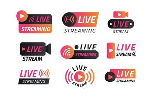 Set of Live Streaming Label in Gradient vector