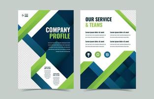 Blue and Green Gradient Company Profile Set vector