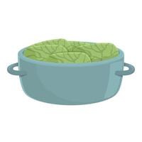 Dolma cauldron icon cartoon vector. Leaf food vector
