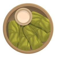 Healthy dolma icon cartoon vector. Food cuisine vector