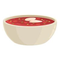 Borsch lunch icon cartoon vector. Food soup vector