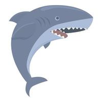 salvaje tiburón icono dibujos animados vector. Oceano navegar vector