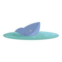 Attack shark icon cartoon vector. Danger sign vector