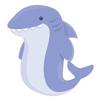 Shark alert icon cartoon vector. Danger sign vector