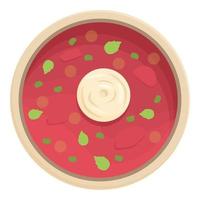 Organic borsch icon cartoon vector. Dish recipe vector