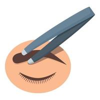 Eyebrow correction tweezers icon cartoon vector. Brow eye vector