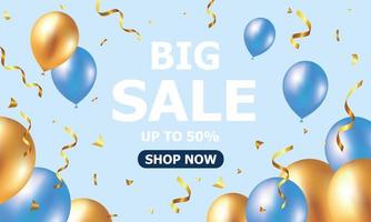 Big Seasonal Final sale text, special offer celebrate background with gold and pink air balloons. Realistic vector stock design for shop and sale banners, grand opening, party flyer