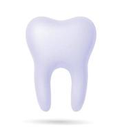 Tooth, 3D render. Dental, medicine and health concept design element. Vector EPS10 illustration.