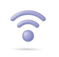 realistic wi-fi wireless internet connection icon 3d render design vector