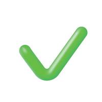 3D Right and Wrong Button in Round Shape. Green Yes and Red No Correct Incorrect Sign. Checkmark Tick Rejection, Cancel, Error, Stop, Negative, Agreement Approval or Trust Symbol. Vector Illustration