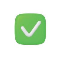 3D Right and Wrong Button in Round Shape. Green Yes and Red No Correct Incorrect Sign. Checkmark Tick Rejection, Cancel, Error, Stop, Negative, Agreement Approval or Trust Symbol. Vector Illustration