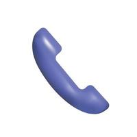 3D handset telephone and message bubbles vector icon.