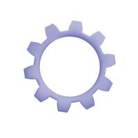 Cogwheel gear, setting symbol. Repair, optimizing, workflow concept. 3d vector icon. Cartoon minimal style.